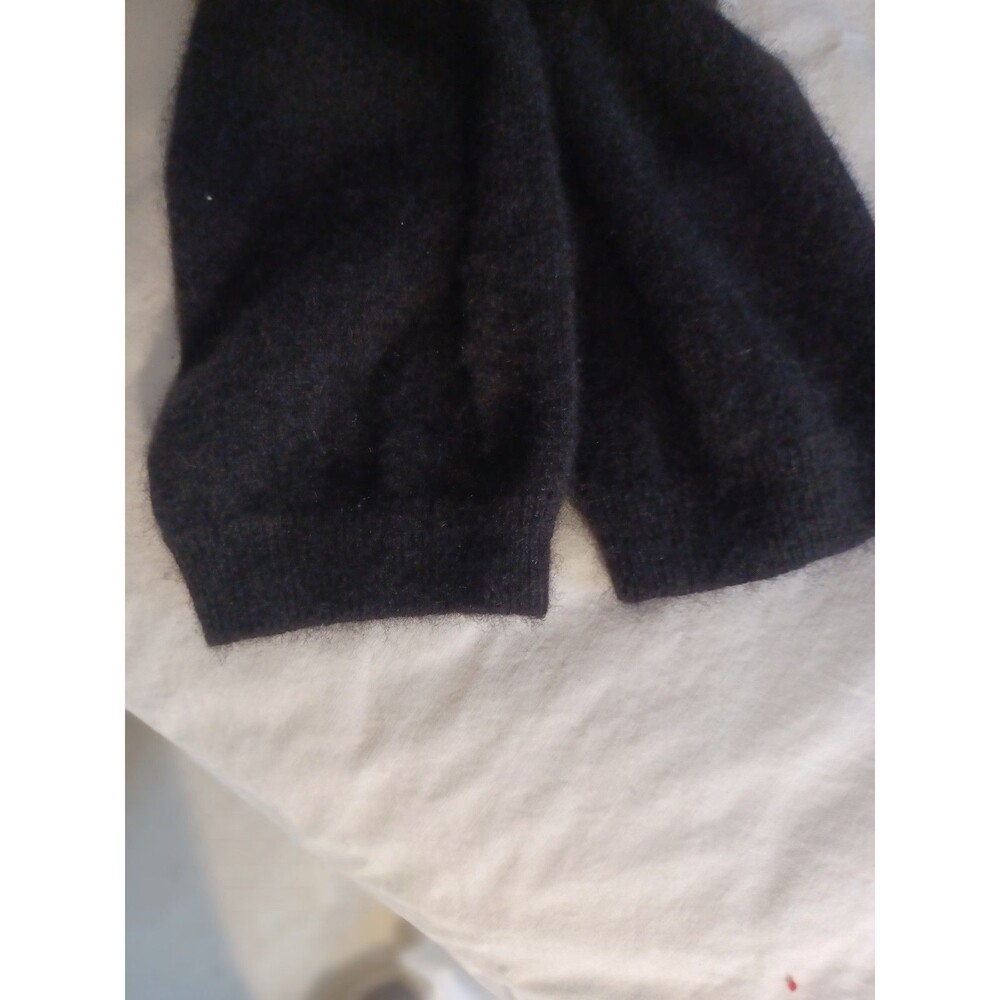Cashmere Turtleneck Womens M Black Beige - Picture 4 of 4